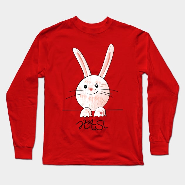 Bunny rabbit baby Long Sleeve T-Shirt by spontania